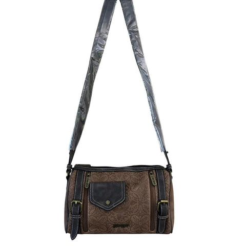 Cotton Road Sling Bag: BROWN PU Leather with BRANDED Strap