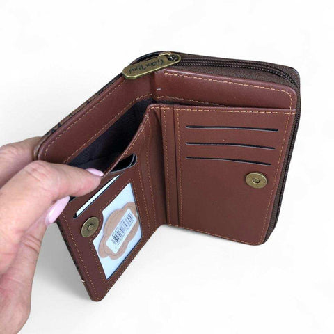 Cotton Road Sling Bag: BROWN PU Leather with Shoulder Strap and Matching Wallet