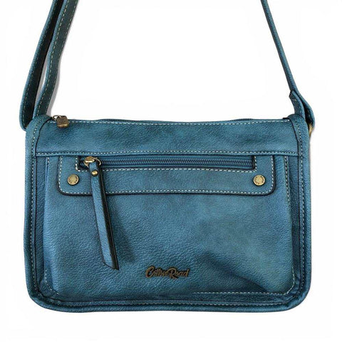 Cotton Road Sling Bag: Blue PU Leather Sling Bag for Versatile Style
