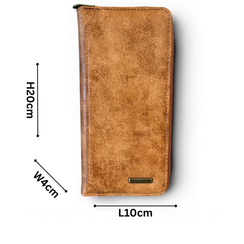 Cotton Road Sling Bag: CAMEL PU Leather with Matching Wallet