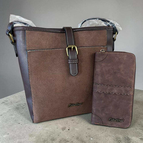 Cotton Road Sling Bag: COFFEE BROWN PU Leather Crossbody Bag with Matching Wallet