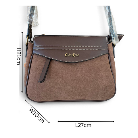 Cotton Road Sling Bag: COFFEE BROWN PU Leather Crossbody with Matching Wallet