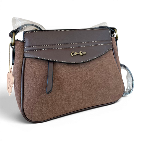 Cotton Road Sling Bag: COFFEE BROWN PU Leather Crossbody with Matching Wallet