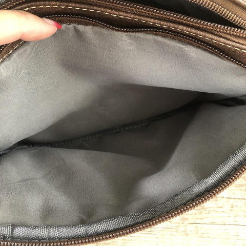 Cotton Road Sling Bag: COFFEE BROWN PU Leather Sling Bag