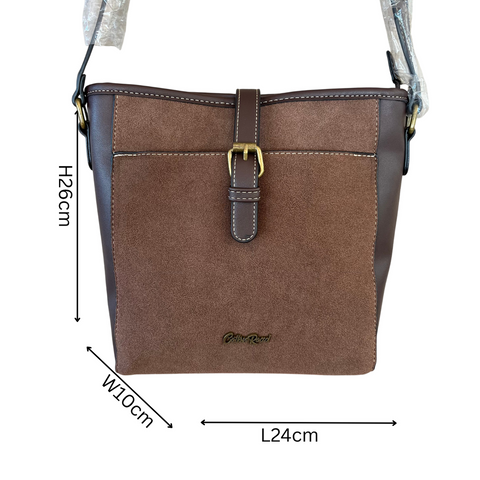 Cotton Road Sling Bag: COFFEE BROWN PU Leather with Stylish Matching Wallet