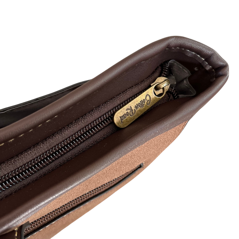 Cotton Road Sling Bag: COFFEE BROWN PU Leather with Stylish Matching Wallet