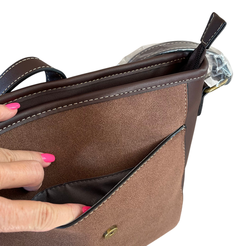 Cotton Road Sling Bag: COFFEE BROWN PU Leather with Stylish Matching Wallet