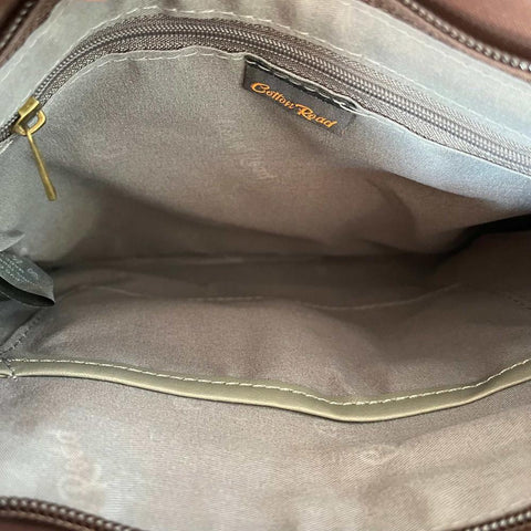 Cotton Road Sling Bag: COFFEE BROWN PU Leather with multiple pockets