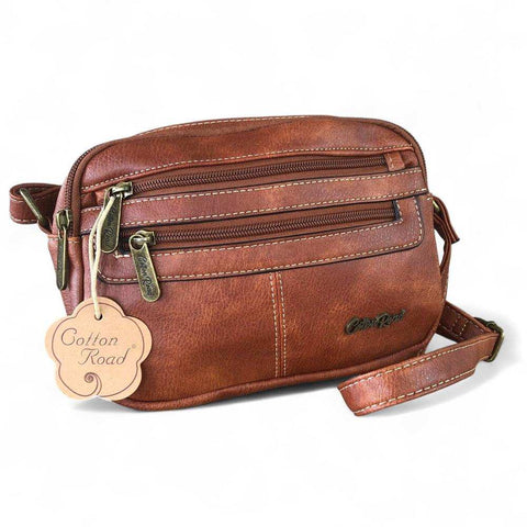 Cotton Road Sling Bag: Elegant Brown PU Leather & Durable Design