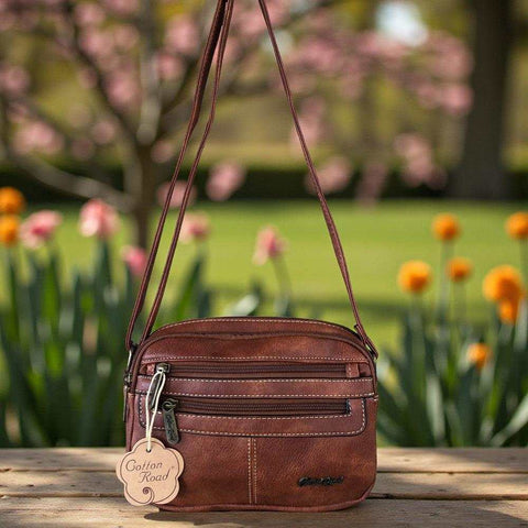 Cotton Road Sling Bag: Elegant Brown PU Leather & Durable Design