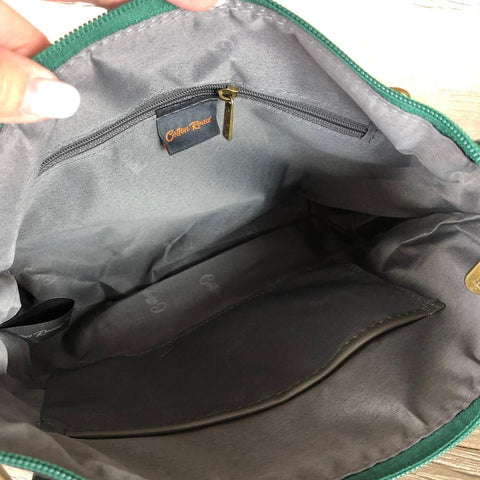 Cotton Road Sling Bag: GREEN Printed FLORAL PU Leather Sling Bag