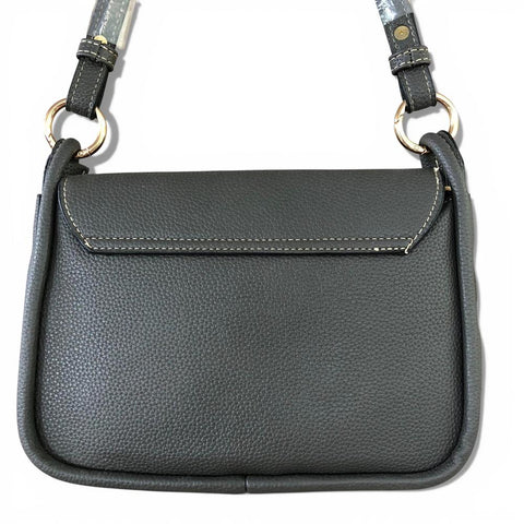 Cotton Road Sling Bag: GREY PU Leather Sling Bag with Shoulder Strap