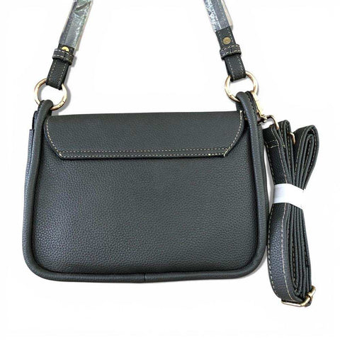Cotton Road Sling Bag: GREY PU Leather with Shoulder Strap with Matching Wallet