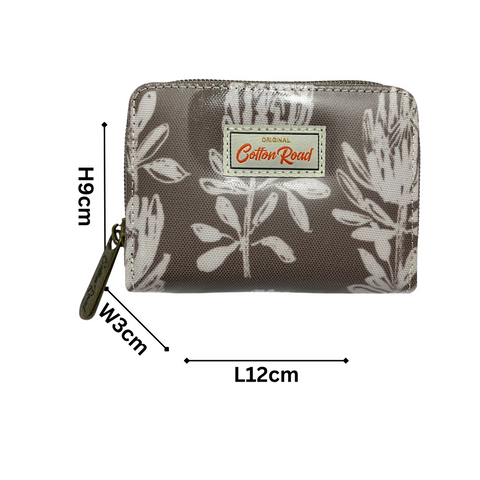 Cotton Road Sling Bag: KHAKI FLORAL Canvas with Matching Card Holder