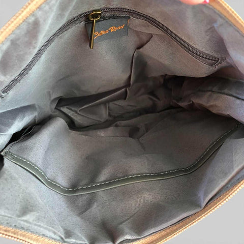 Cotton Road Sling Bag: KHAKI PU Leather