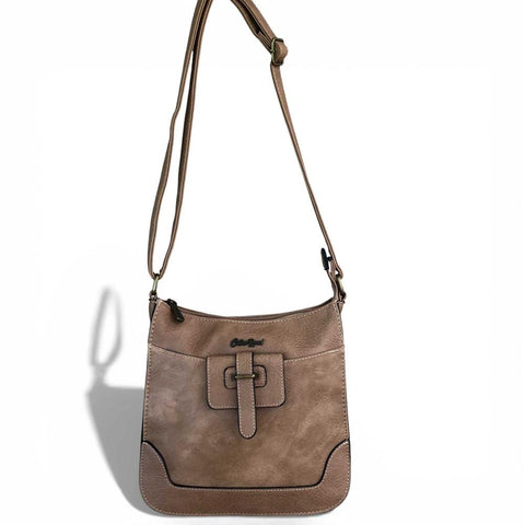 Cotton Road Sling Bag: KHAKI PU Leather