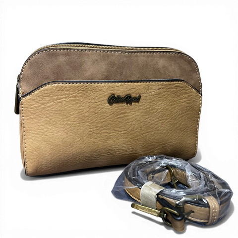 Cotton Road Sling Bag: KHAKI PU Leather Bag