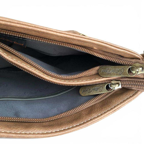 Cotton Road Sling Bag: KHAKI PU Leather Bag