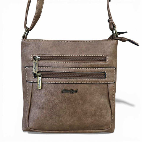 Cotton Road Sling Bag: KHAKI PU Leather Bag