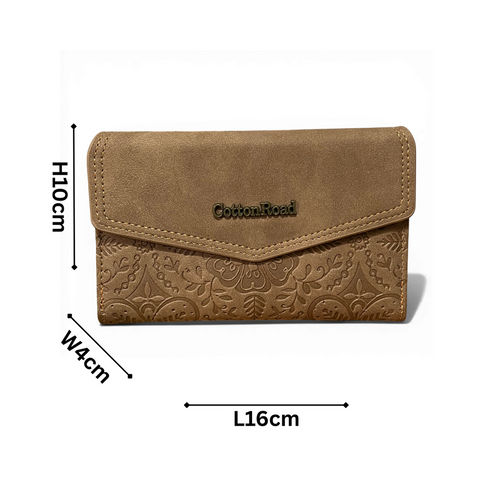 Cotton Road Sling Bag: KHAKI PU Leather Bag and Matching Wallet Set