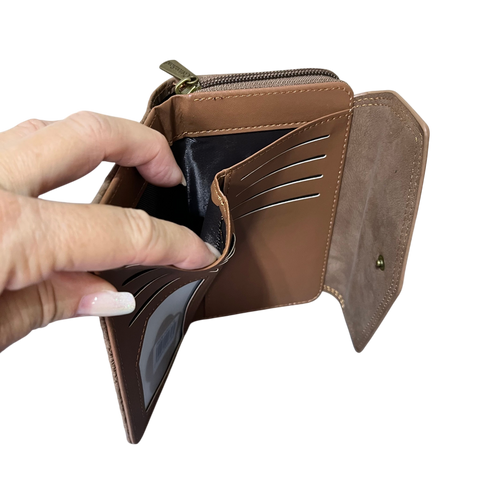 Cotton Road Sling Bag: KHAKI PU Leather Bag and Matching Wallet Set