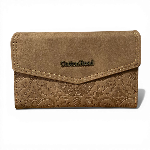 Cotton Road Sling Bag: KHAKI PU Leather Bag and Matching Wallet Set