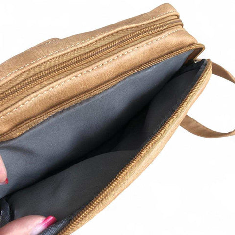 Cotton Road Sling Bag: KHAKI PU Leather Bag for Women