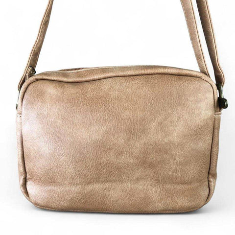 Cotton Road Sling Bag: KHAKI PU Leather Bag for Women