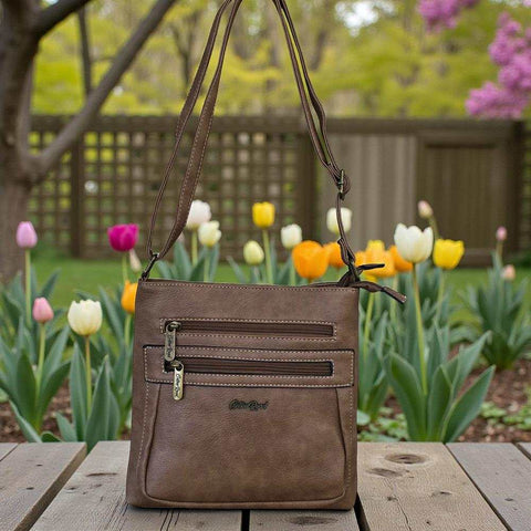 Cotton Road Sling Bag: KHAKI PU Leather Bag