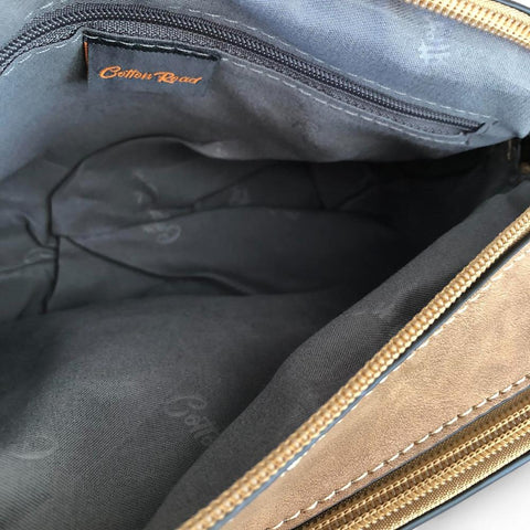 Cotton Road Sling Bag: KHAKI PU Leather Sling Bag