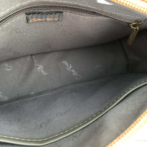 Cotton Road Sling Bag: KHAKI PU Leather Sling Bag