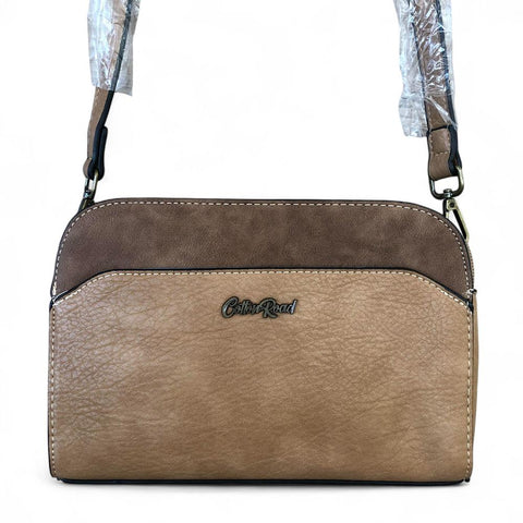Cotton Road Sling Bag: KHAKI PU Leather Sling Bag