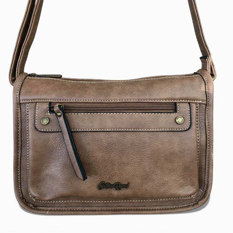 Cotton Road Sling Bag: KHAKI PU Leather Sling Bag