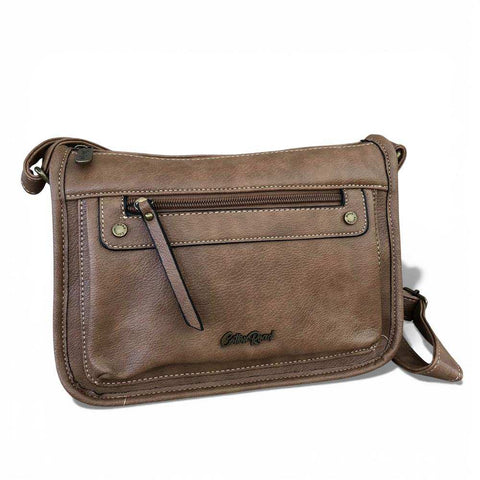 Cotton Road Sling Bag: KHAKI PU Leather Sling Bag