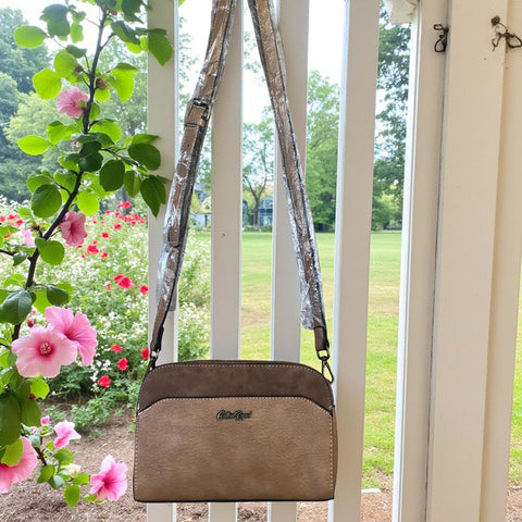 Cotton Road Sling Bag: KHAKI PU Leather Sling Bag