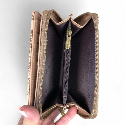Cotton Road Sling Bag: KHAKI PU Leather with Matching Wallet