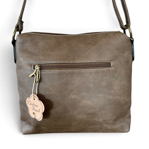 Cotton Road Sling Bag: KHAKI PU Leather with Multiple Storage