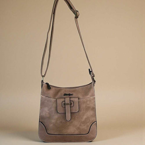 Cotton Road Sling Bag: KHAKI PU Leather