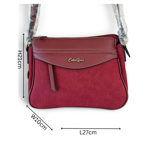 Cotton Road Sling Bag: MAROON PU Leather Crossbody for the stylish women