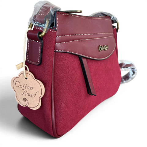 Cotton Road Sling Bag: MAROON PU Leather Crossbody for the stylish women