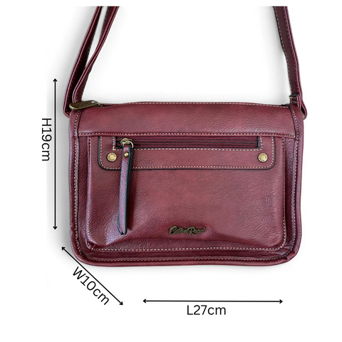 Cotton Road Sling Bag: Maroon PU Leather Crossbody for Versatile Style