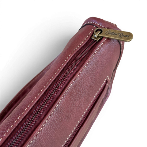 Cotton Road Sling Bag: Maroon PU Leather Crossbody for Versatile Style
