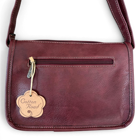 Cotton Road Sling Bag: Maroon PU Leather Crossbody for Versatile Style