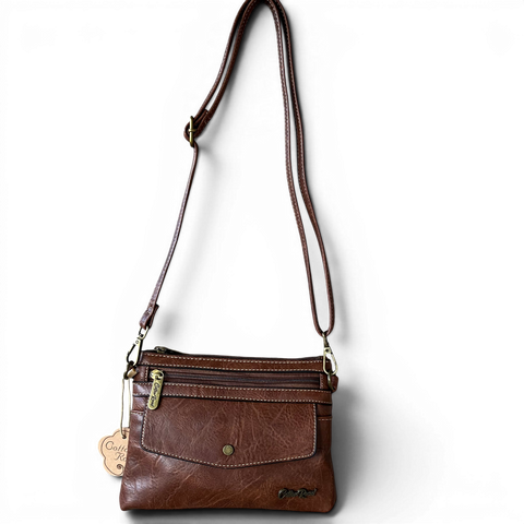 Cotton Road Sling Bag: Mini Brown PU Leather for Stylish Storage