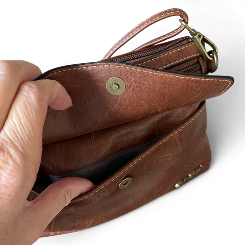 Cotton Road Sling Bag: Mini Brown PU Leather for Stylish Storage