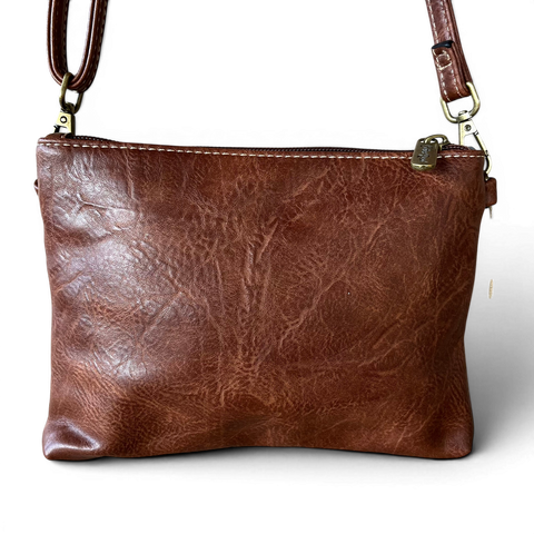 Cotton Road Sling Bag: Mini Brown PU Leather for Stylish Storage