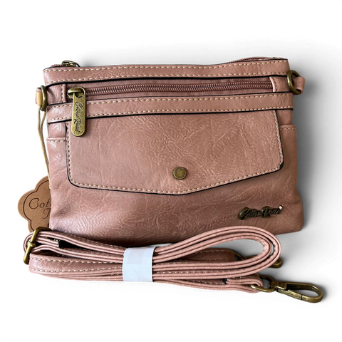 Cotton Road Sling Bag: Mini Pink PU Leather for Stylish Storage