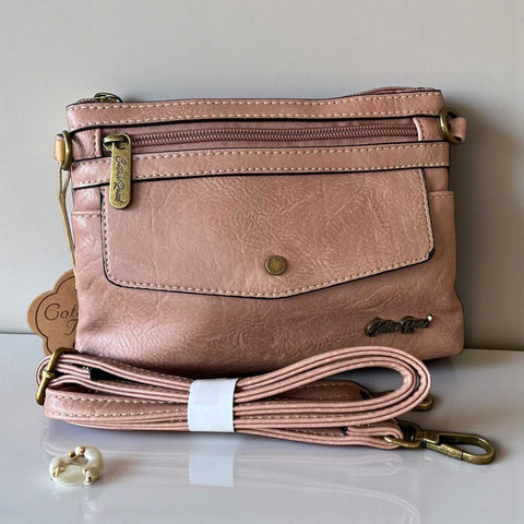 Cotton Road Sling Bag: Mini Pink PU Leather for Stylish Storage