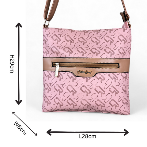Cotton Road Sling Bag: PINK BRANDED Synthetic Leather Sling Bag