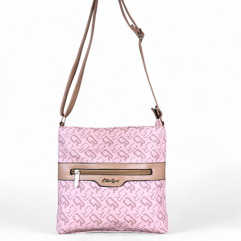 Cotton Road Sling Bag: PINK BRANDED Synthetic Leather Sling Bag